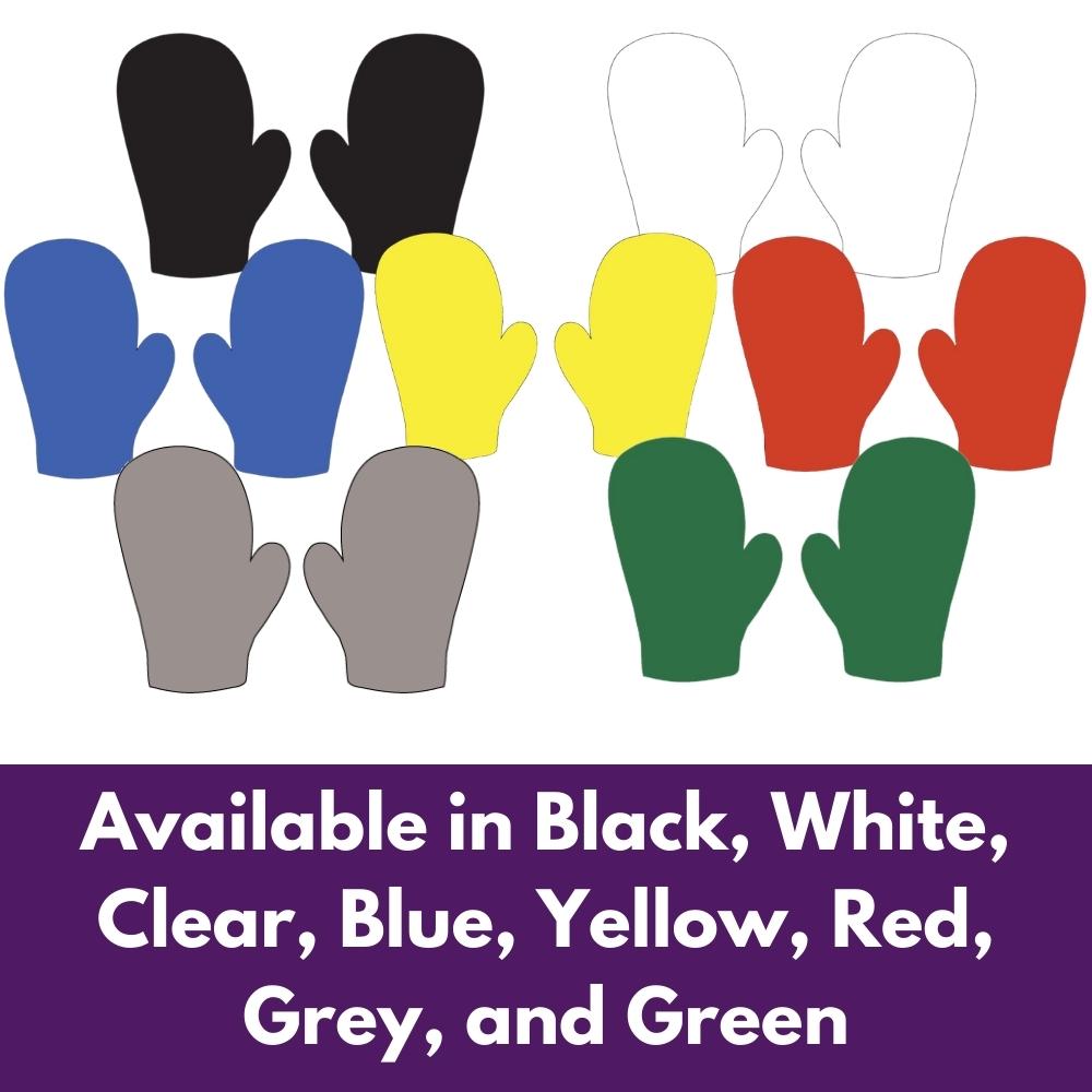 Precut glass shape of mittens in multiple colours.