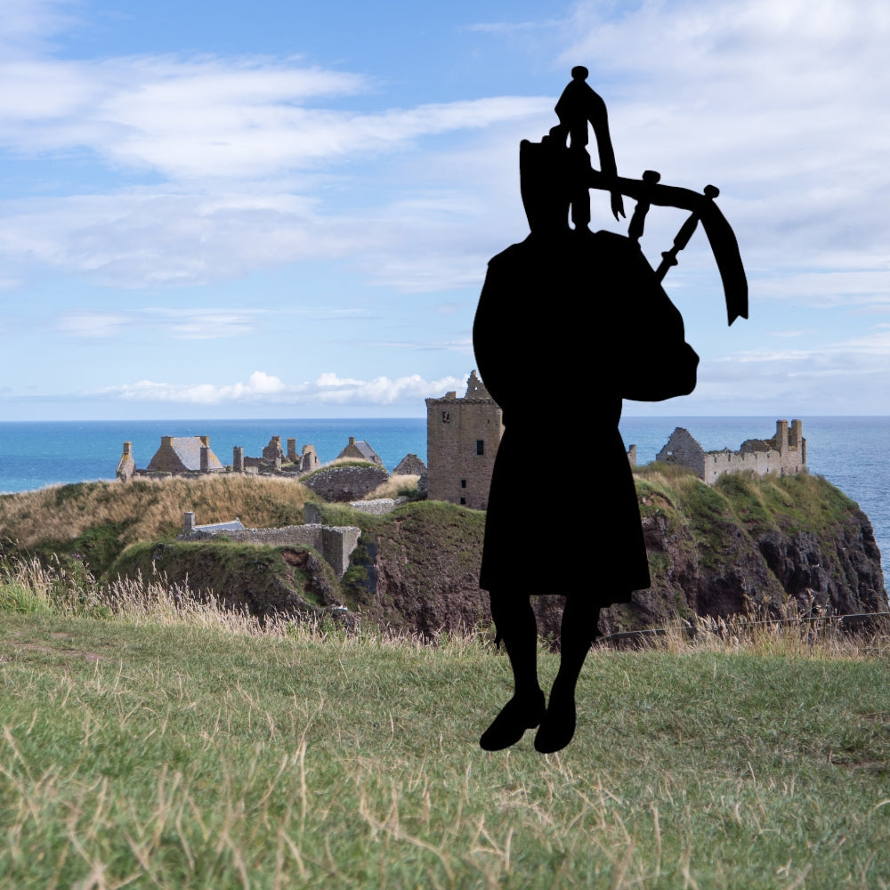 Bagpiper precut glass shape