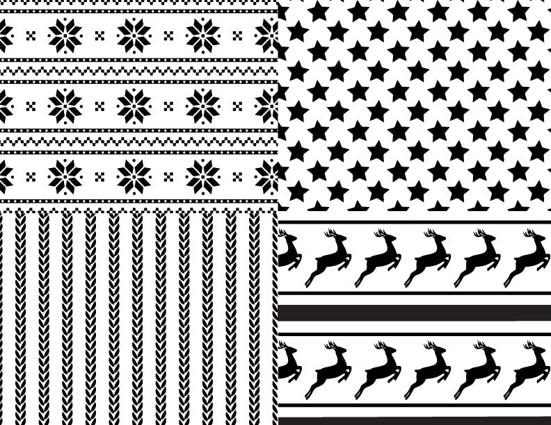 Christmas Sweater Patterns Screen Stencil