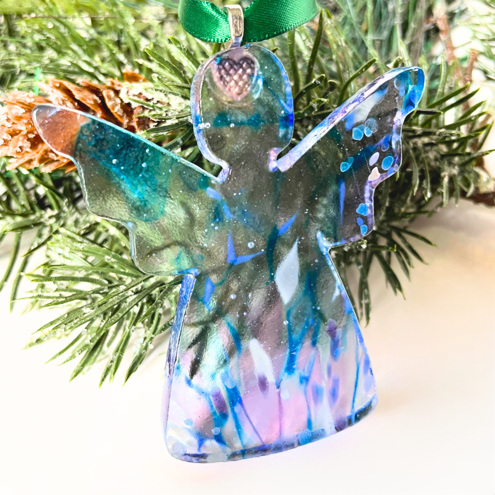 Christmas Angel Fused Glass Ornament