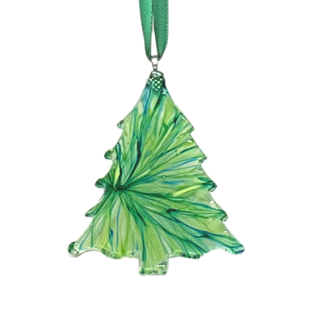 Christmas Tree Fused Glass Ornament