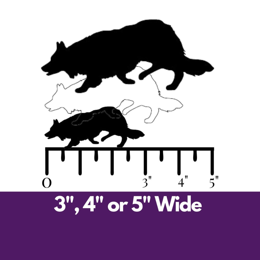 Precut glass shape of Border Collie dog.