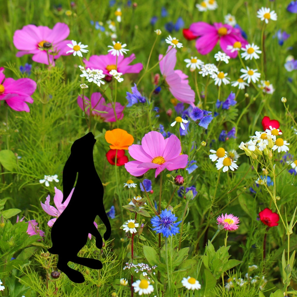 Precut glass shape of bunny rabbit with flowers