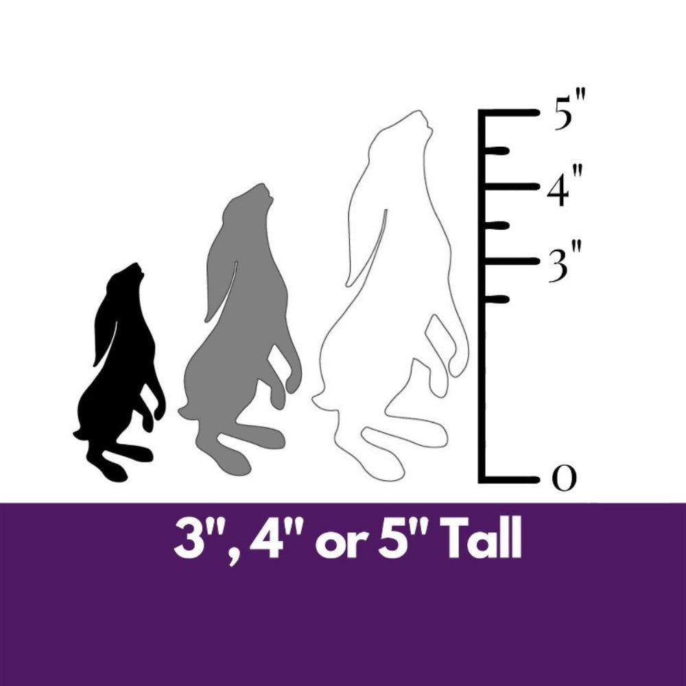 Precut glass shape of bunny rabbit in alternate sizes