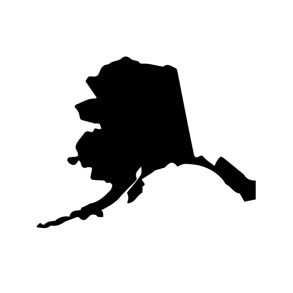 Precut glass shape of Alaska.