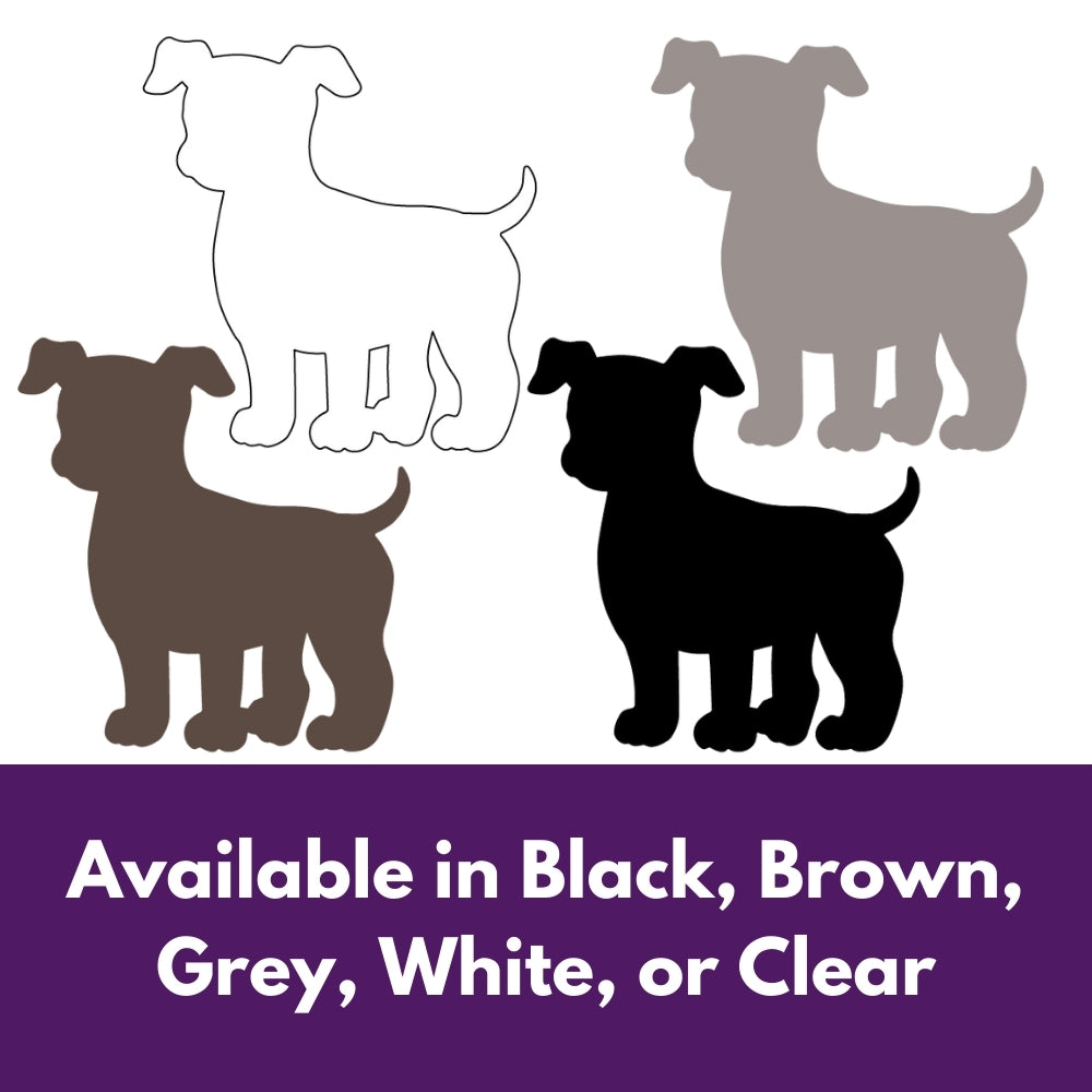 Precut glass shape of a cute puppy in multiple colors.