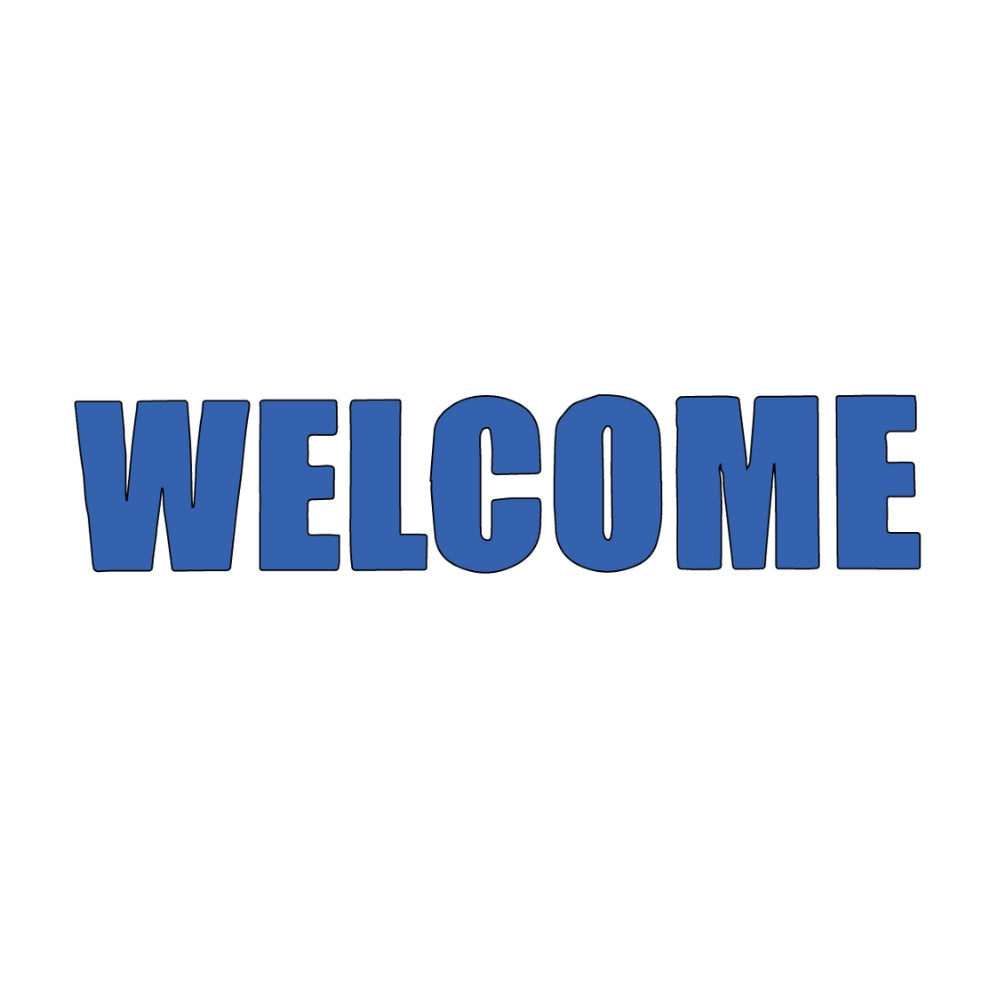 Precut Glass Shape - Welcome - COE 90
