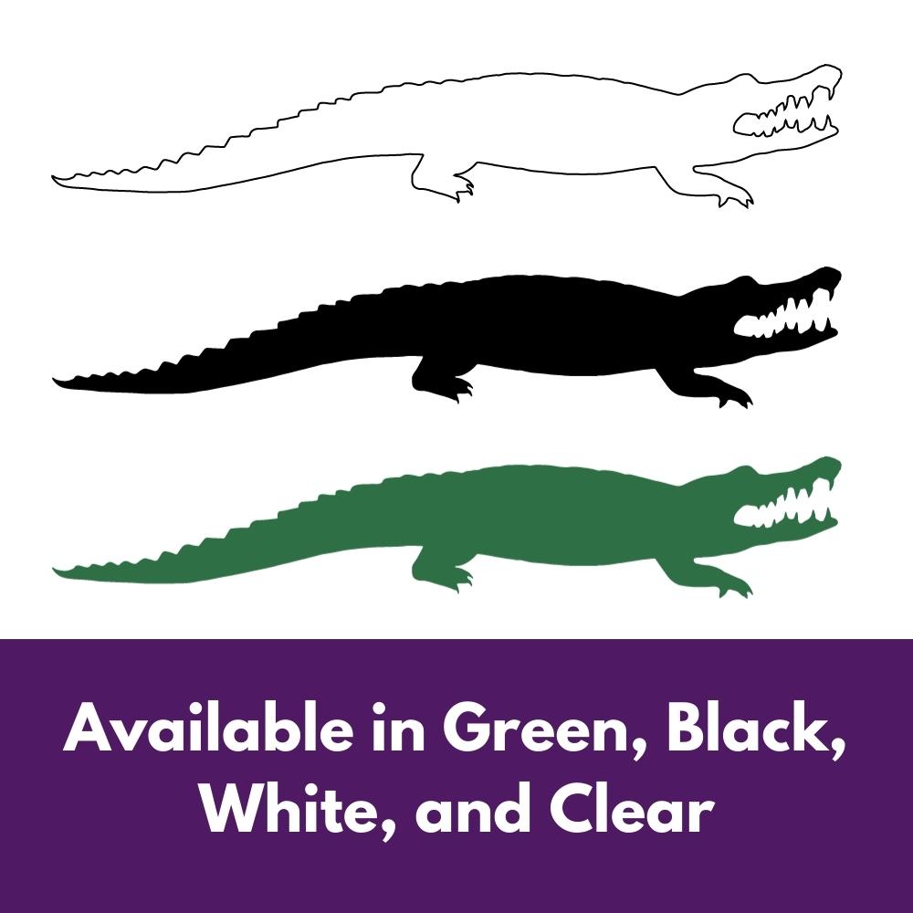 Precut glass shape of an alligator in multiple colours.