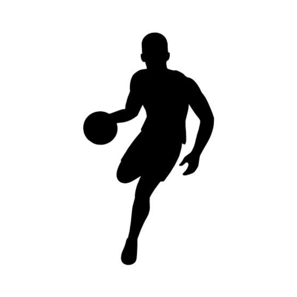 Precut glass shape of basketball player #2.