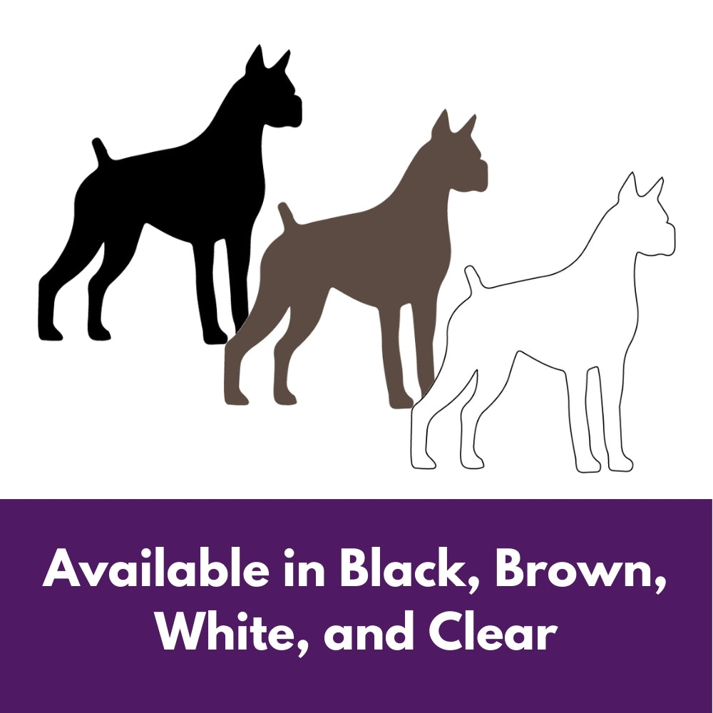 Precut glass shape of a boxer dog in alternate colour.