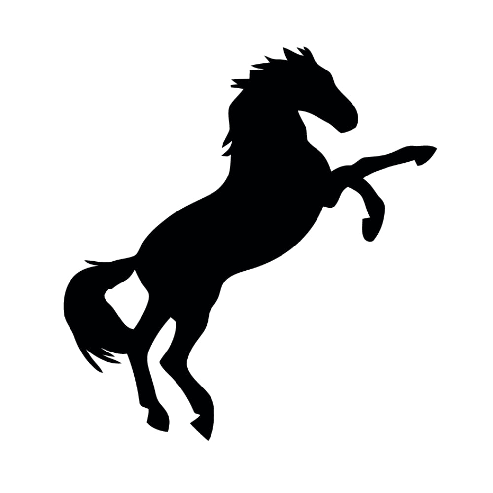 Precut glass shape of a horse.