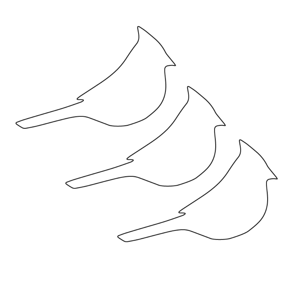 Cardinal (3pk) Precut Glass Shape - COE 96