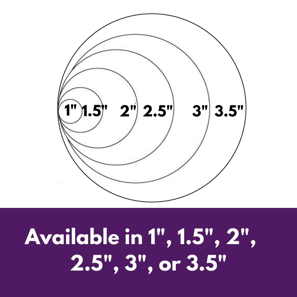 Precut glass shape of a circle in multiple sizes.