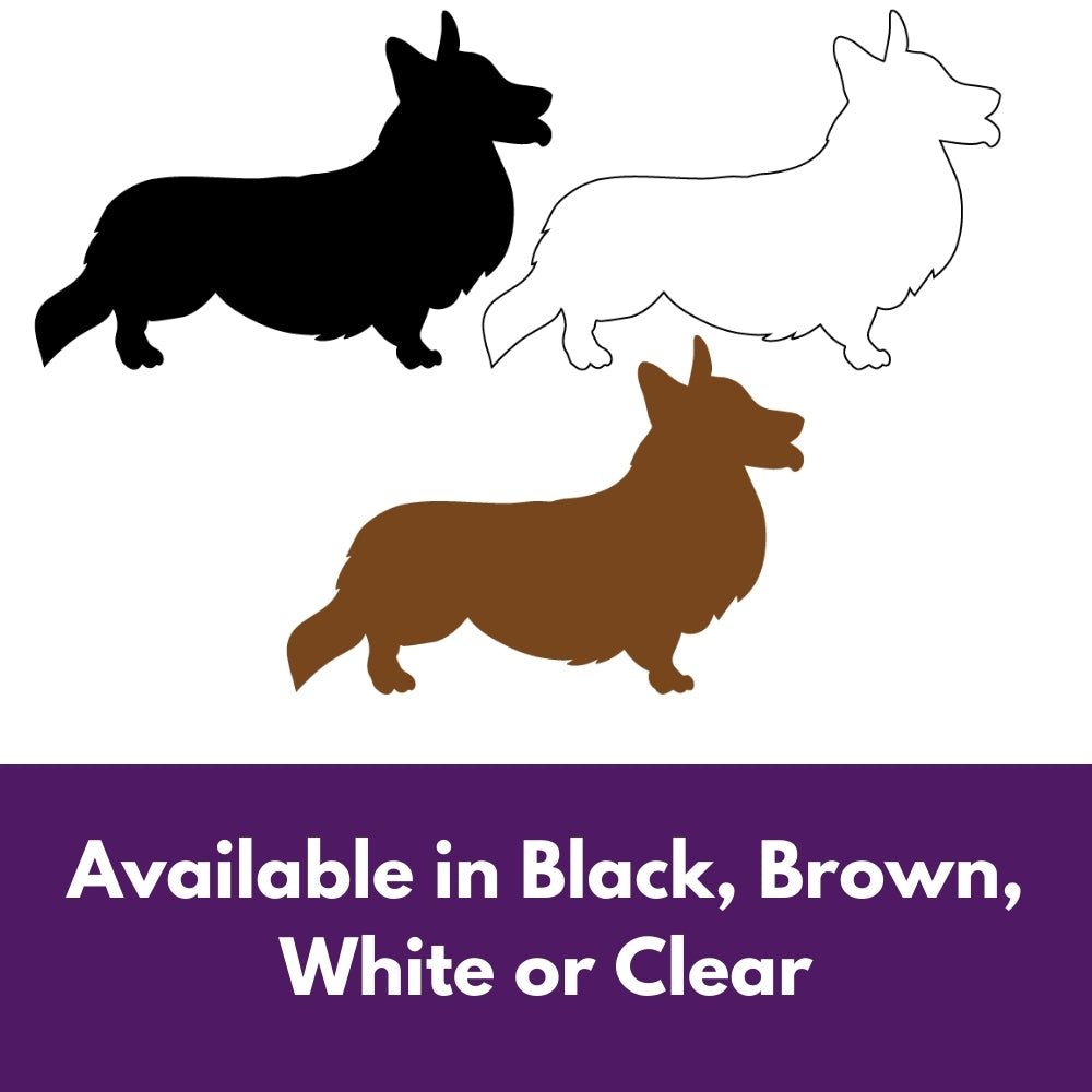 Precut glass shape of a corgi in multiple colors.