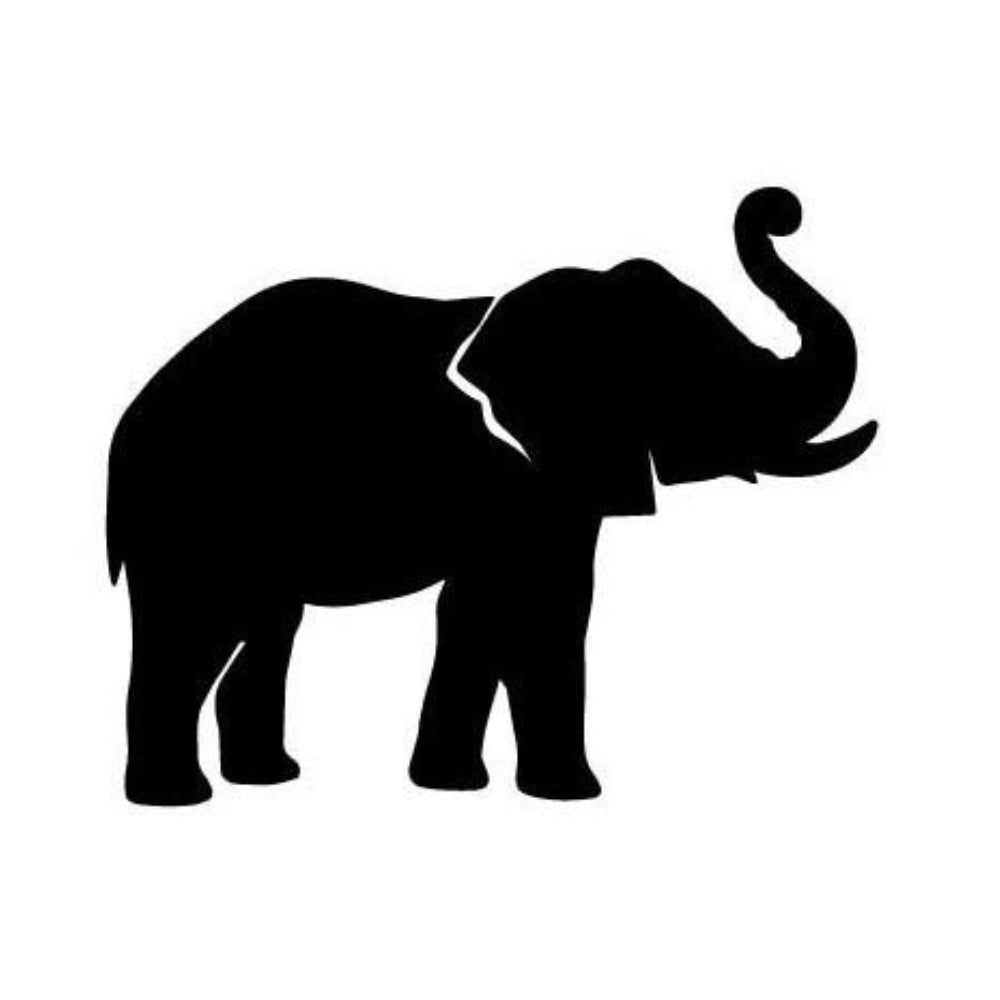 elephant stencil trunk up