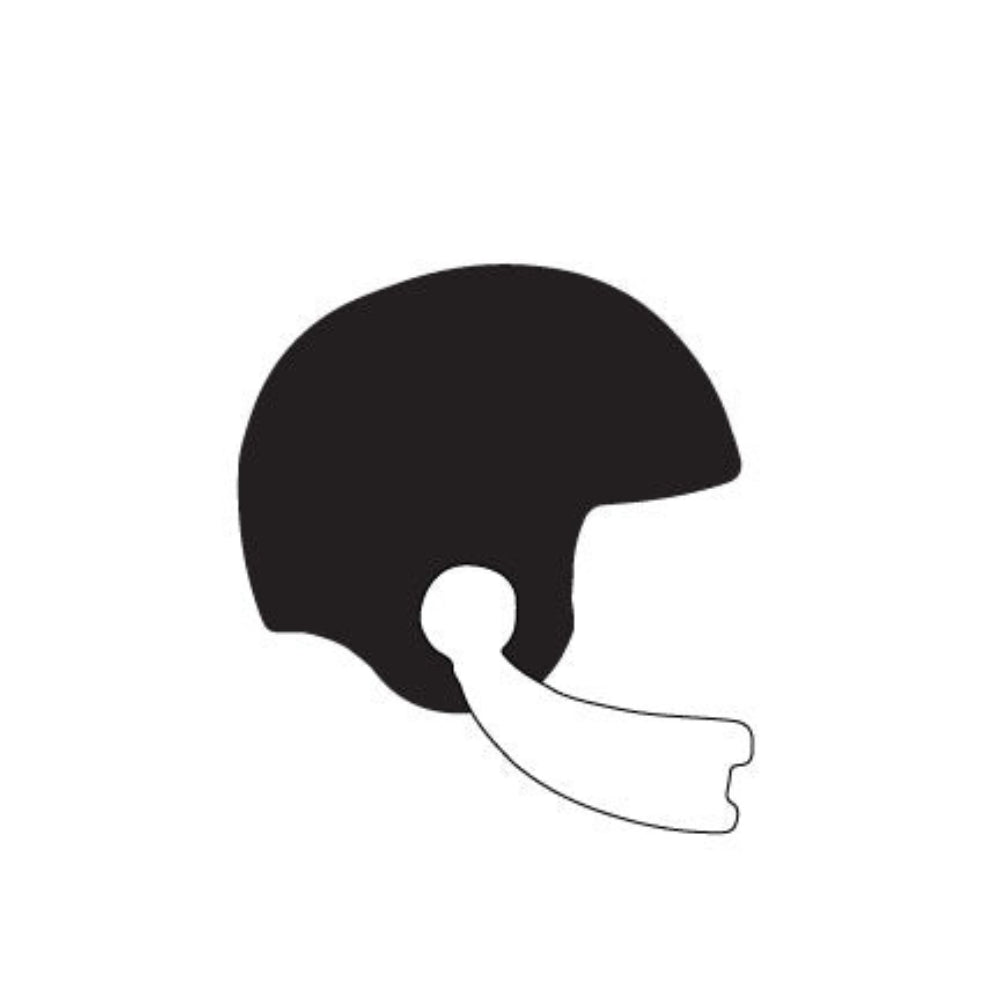 Precut glass shape of a football helmet.