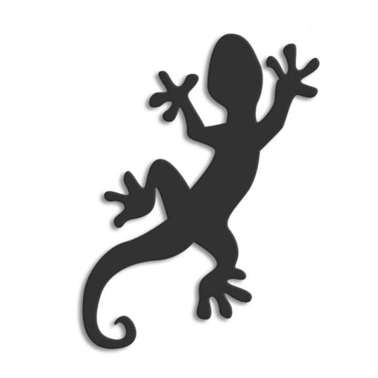 Precut glass shape of gecko.