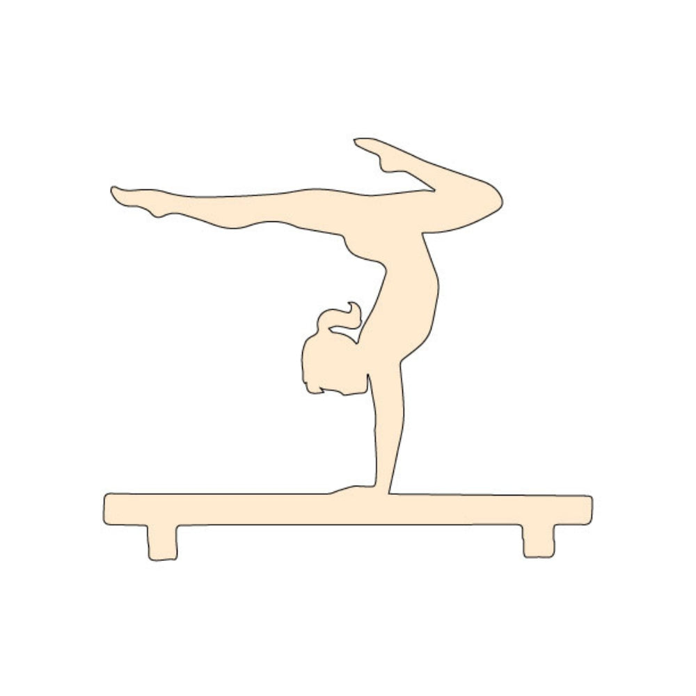 Precut Glass Shape - Gymnast on Beam - COE 90