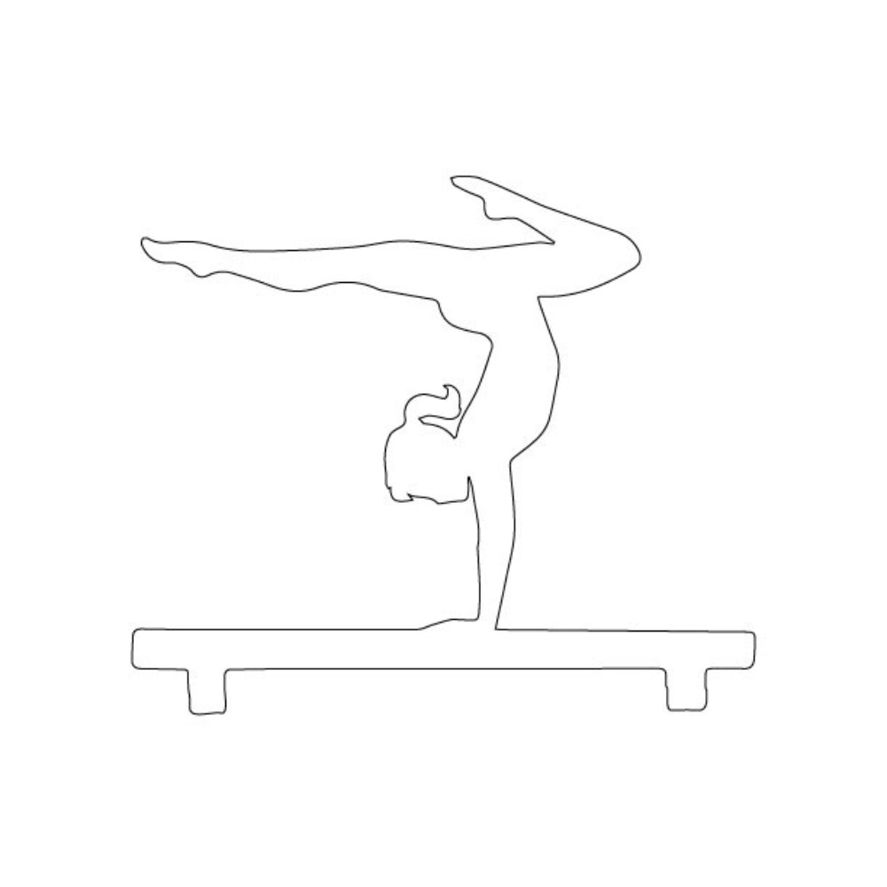Precut Glass Shape - Gymnast on Beam - COE 90