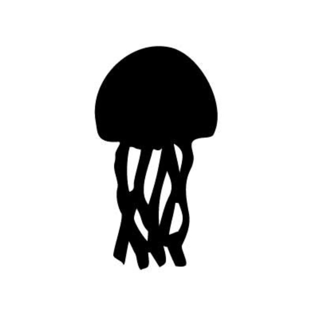 Precut glass shape of jellyfish.