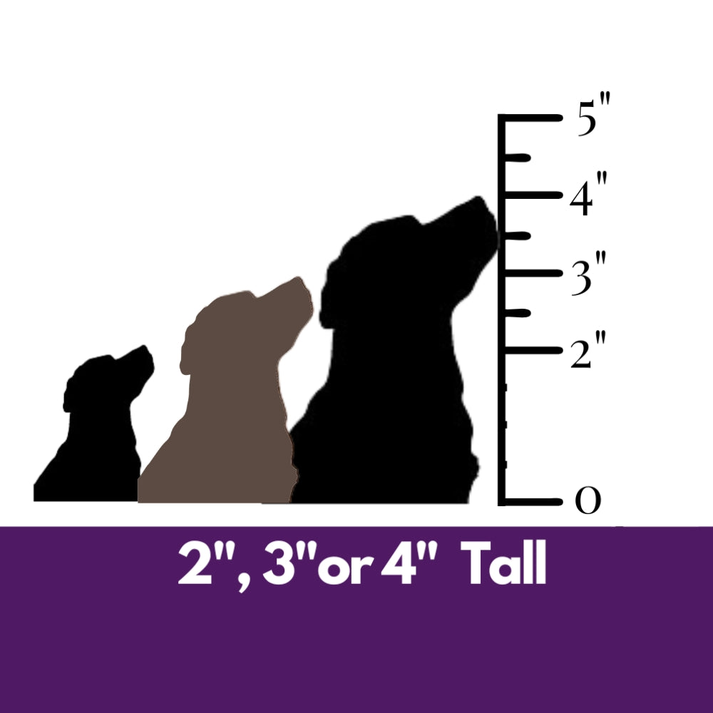 Precut glass shape of a labrador retriever head in alternate sizes.