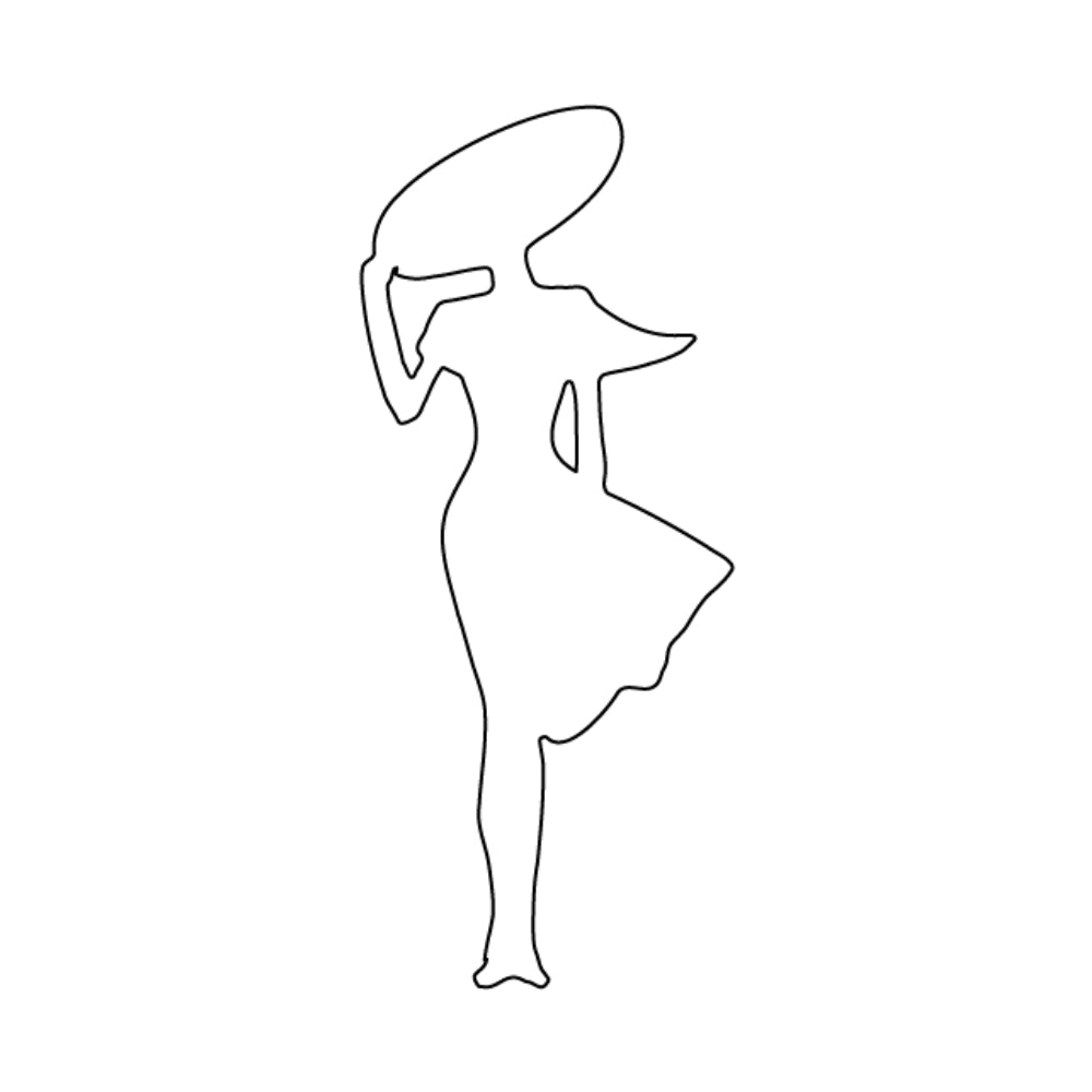Precut Glass Shape - Lady with Hat - COE 96