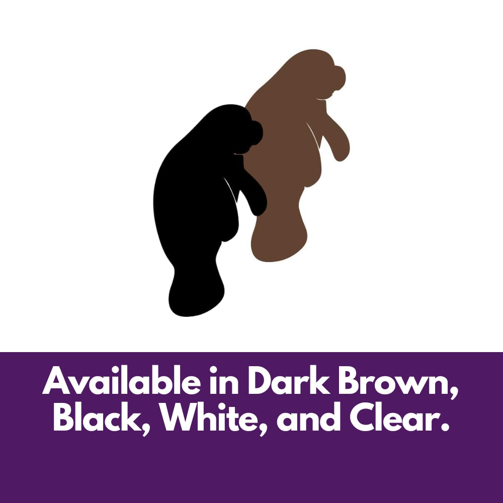 Precut glass shape of a manatee in alternate colours.