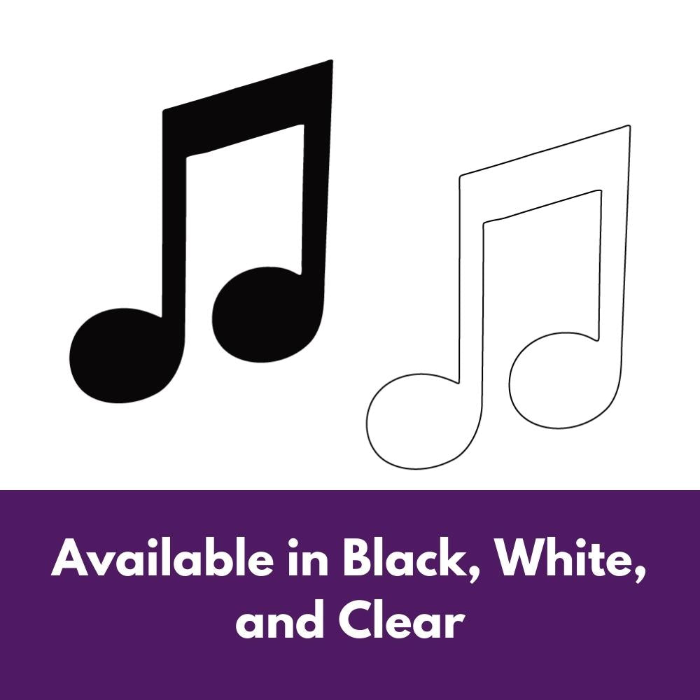 Precut glass shape of a quarter note in alternate colours.