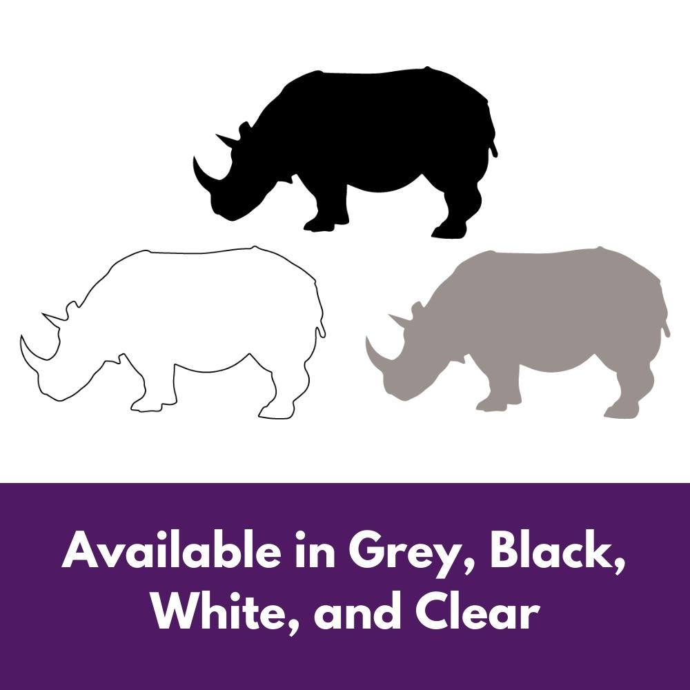 Precut glass shape of a rhino in multiple colours.