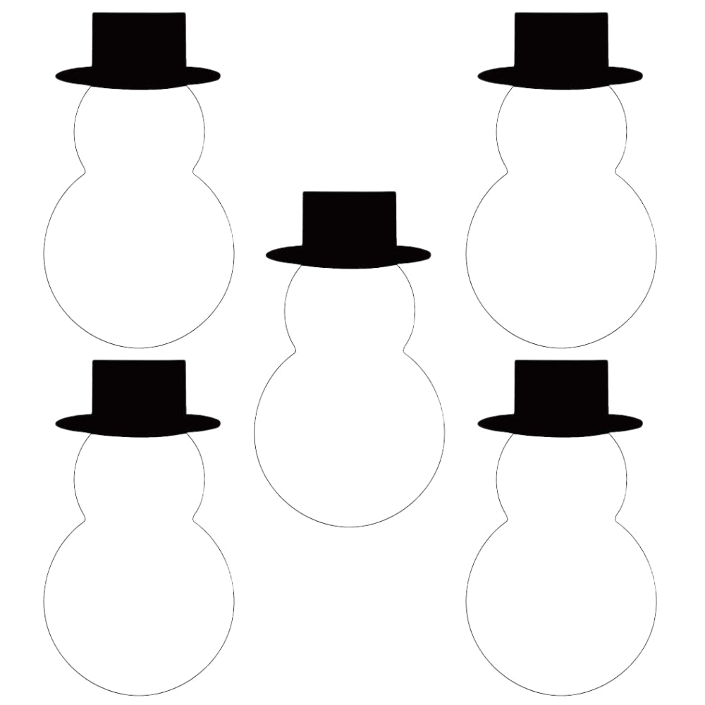 Snowman Precut Glass Shape with Black Hat - COE 90