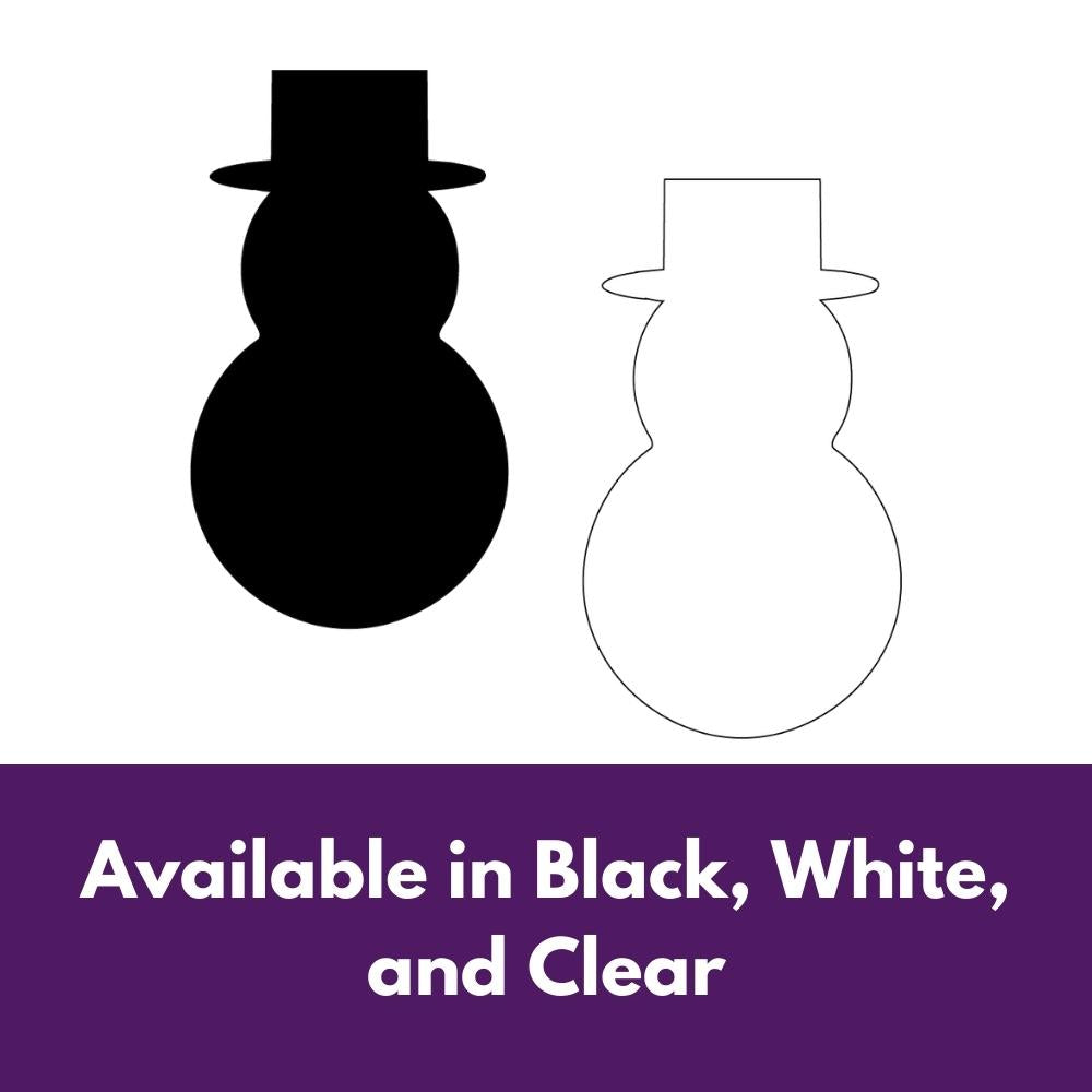 Precut glass shape of a snowman with a hat in alternate colours.