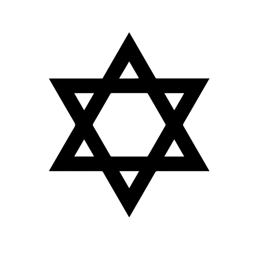 Precut glass shape of a star of david in black.
