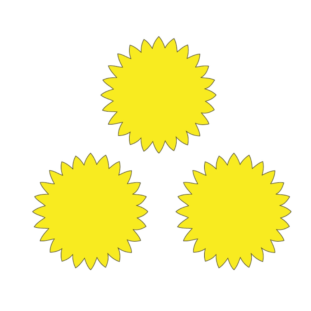 Precut Glass Shape - Sunflower #2 (3pk) - COE 90