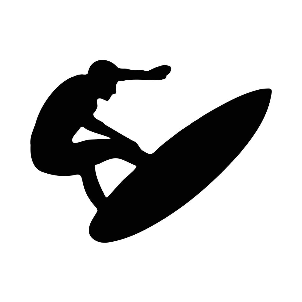 Precut glass shape of surfer #1 in black.