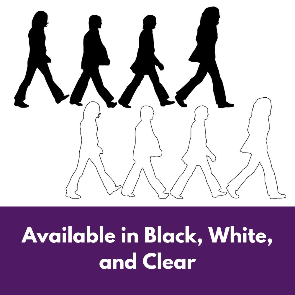 Precut glass shape of the Beatles in alternate colours.