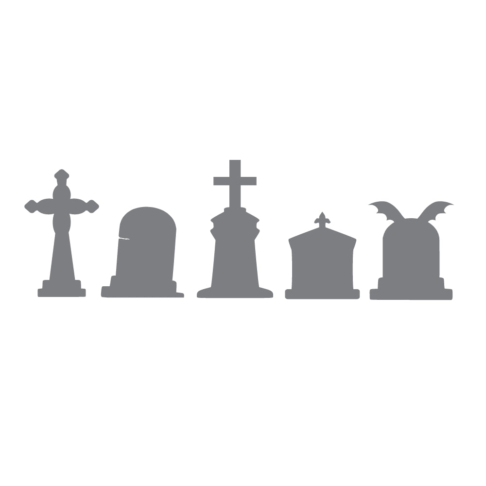 Tombstones Precut Glass Shapes - COE 90 - Halloween