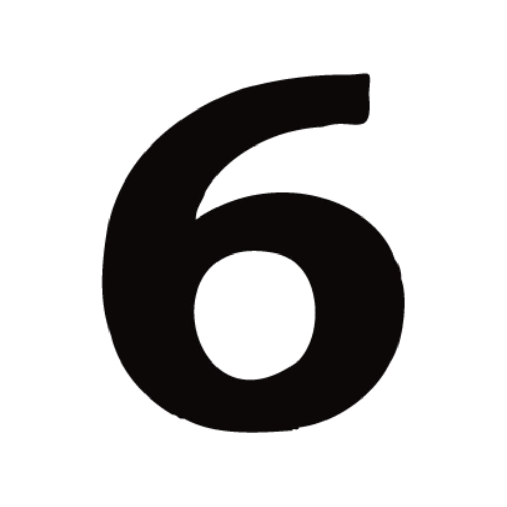 Precut number 6 in black Bookman Old Style Font in Oceanside COE 96 Glass