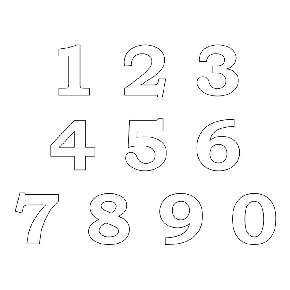 Precut Glass Numbers - Bookman Old Style - White COE 90