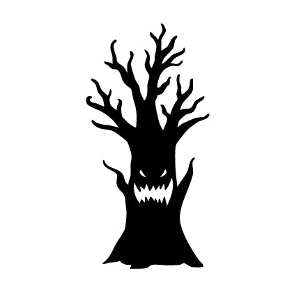 Spooky haunted tree precut in COE 96 Oceanside glass for Halloween fused glass designs