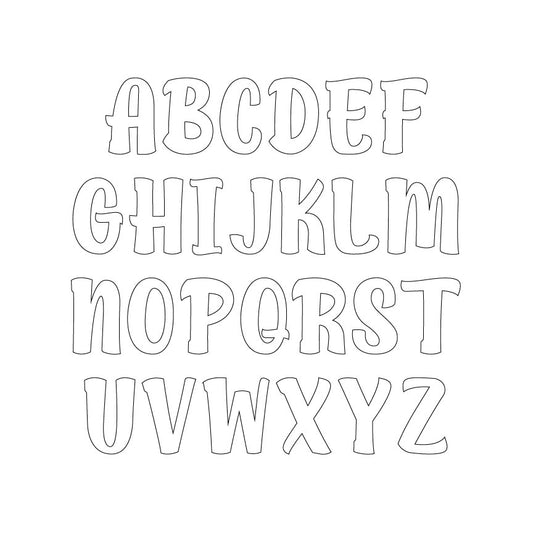 Alphabet Uppercase Letters Precut Glass Shapes - Maybe Cats - White COE 90