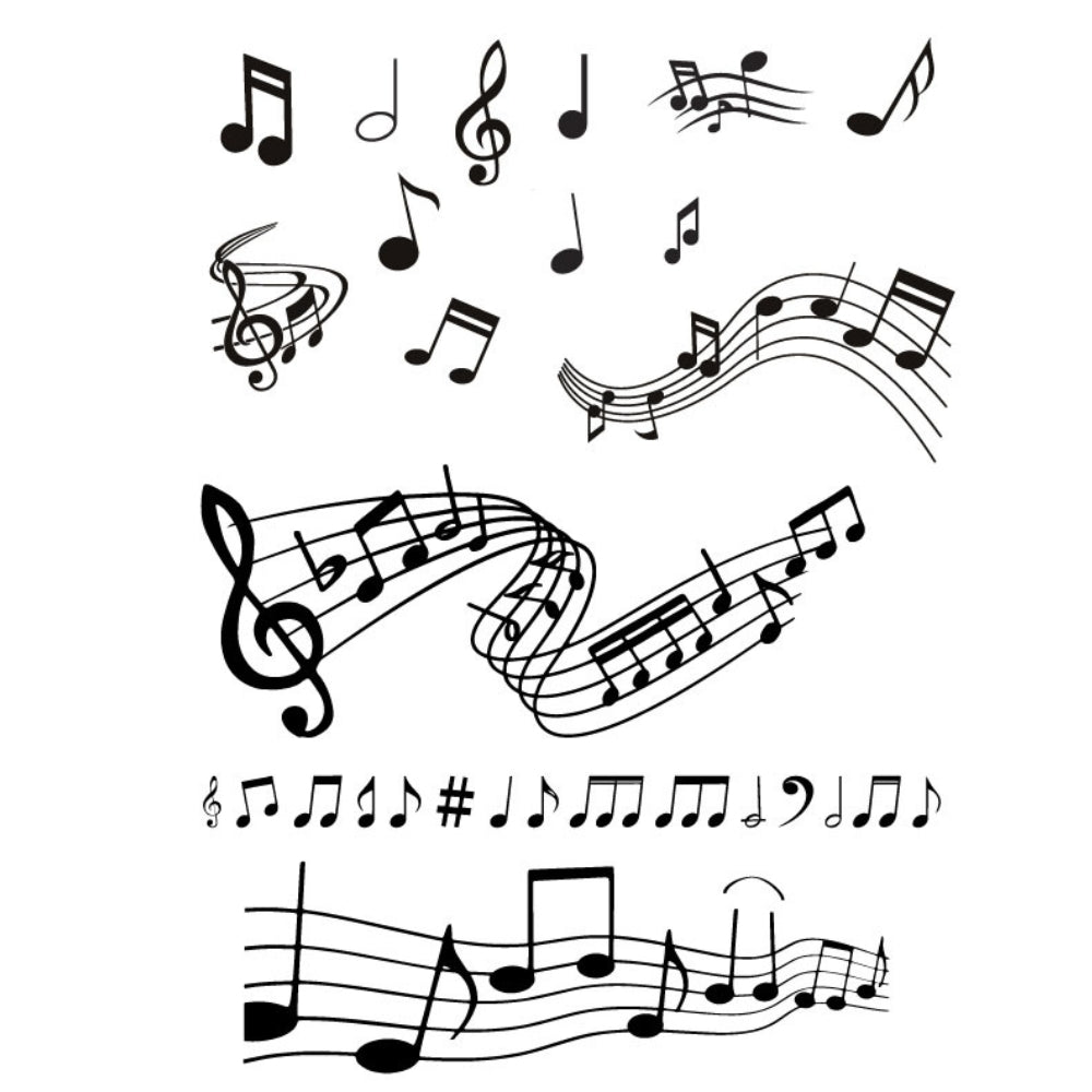 Music Notes Screen Print Design for Fused Glass, ceramics, polymer clay, wood, paper or fabric