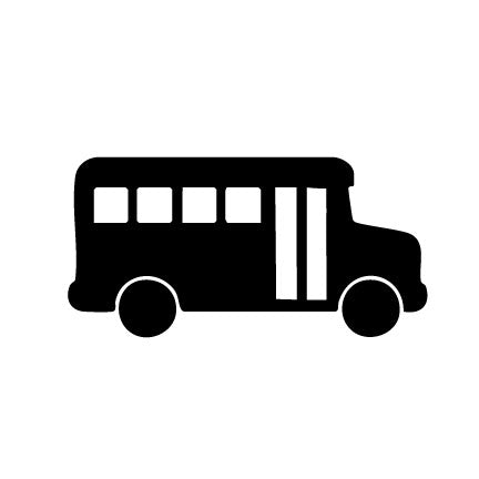 School Bus silhouette glass precut in COE 96 Oceanside glass for fused glass art