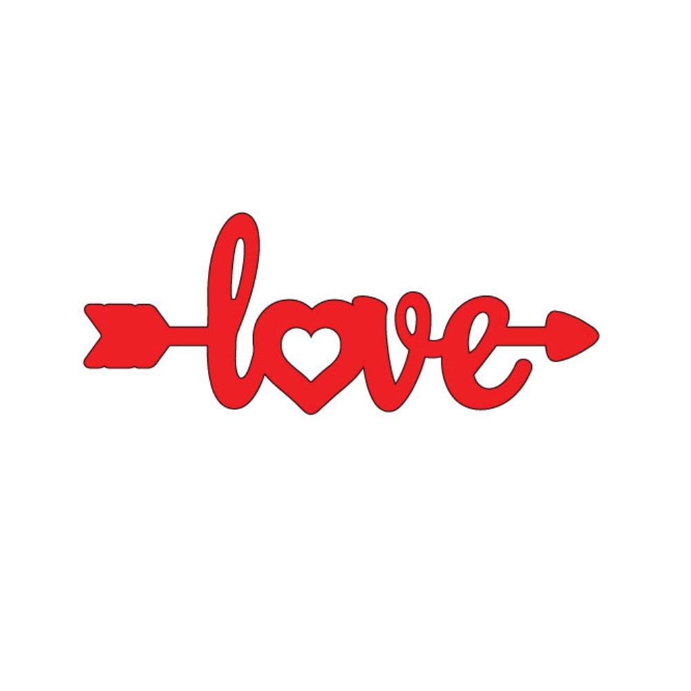 Precut glass shape Love shot with an arrow through