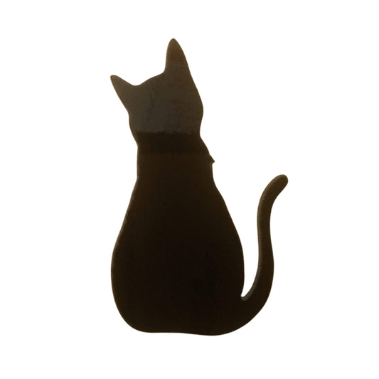 Precut glass shape of Black Cat.