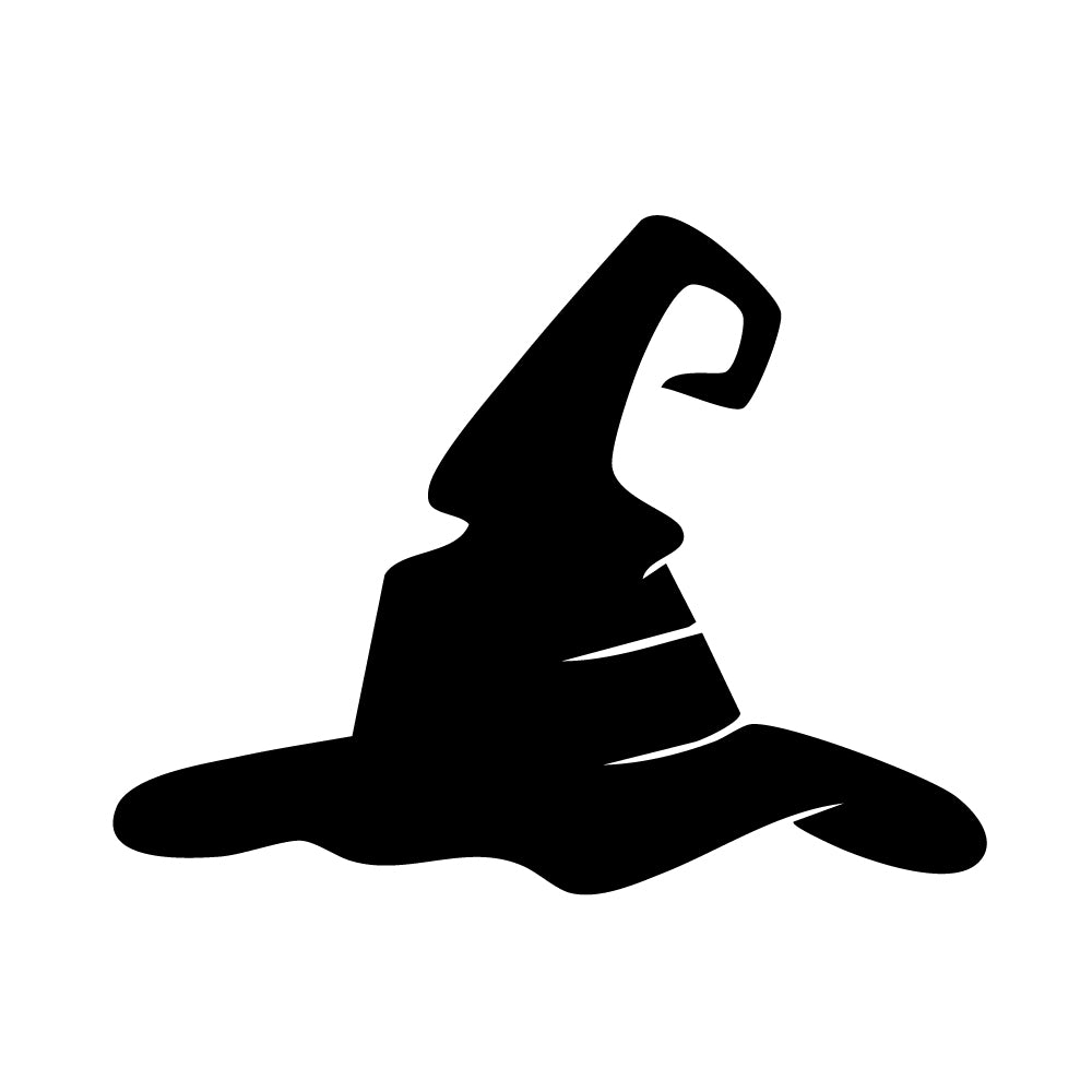 witch hat precut glass shape black