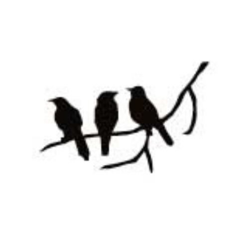 Birds on a Tree Branch Silk Screen
