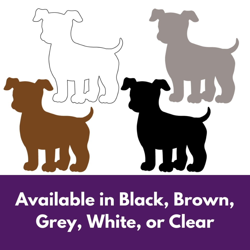 Precut glass shape of a cute puppy in multiple colors.