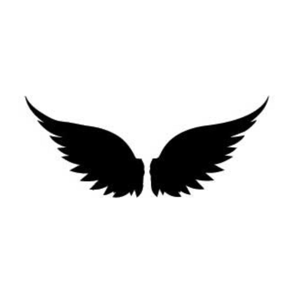 angel wings clipart black and white