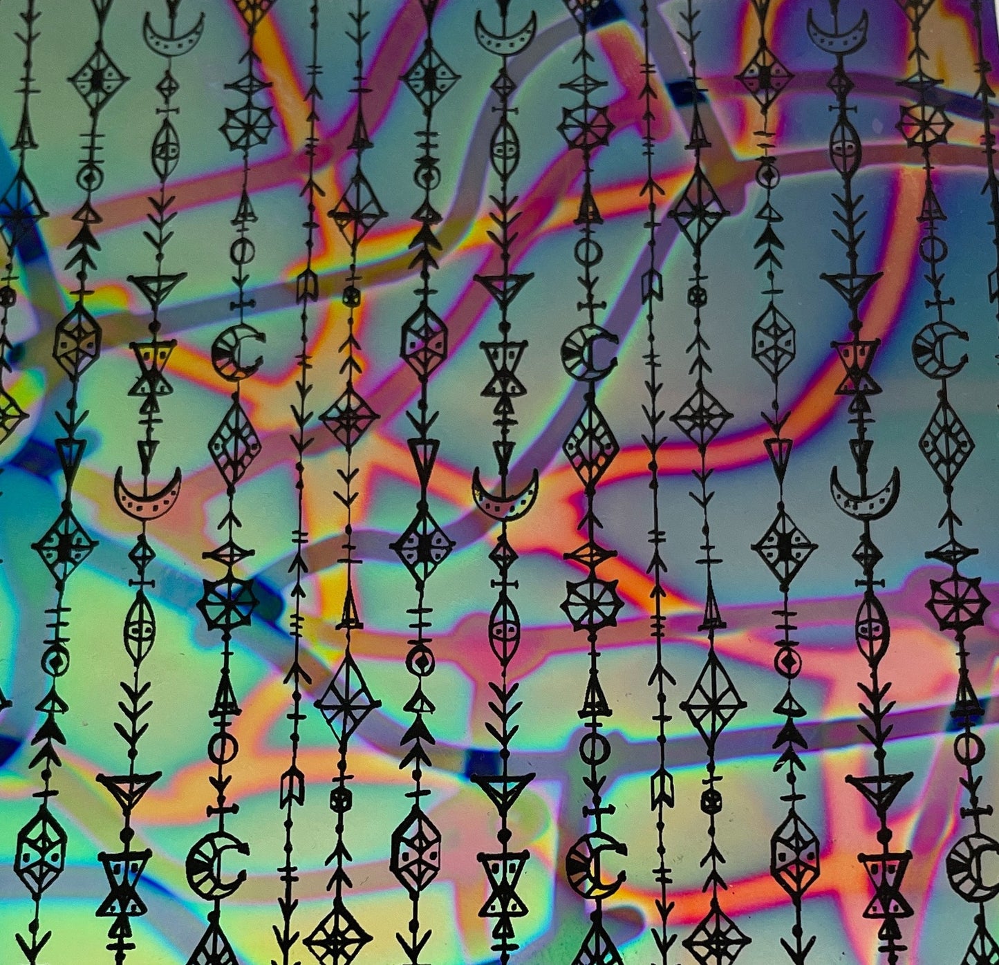 Celestial Charms Etched Dichroic Glass