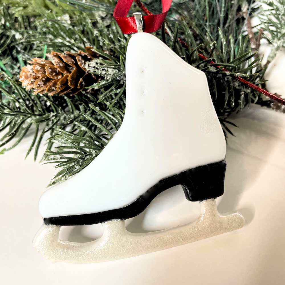 Ice Skate Fused Glass Ornament